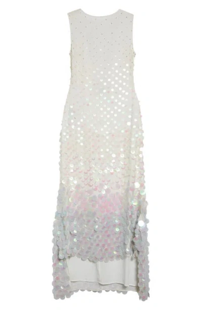 Christopher John Rogers Embellished Step Hem Silk Gown In Silver