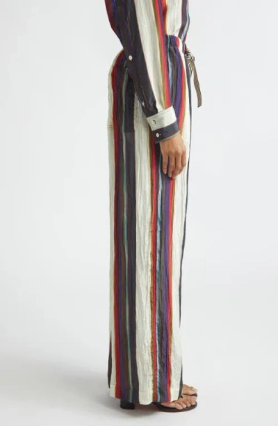 Christopher John Rogers Morris Stripe Crinkled Pants In Multi