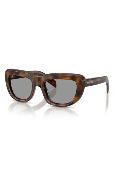 Prada 54mm Rectangular Sunglasses In Brown