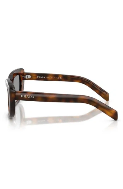 Prada 54mm Rectangular Sunglasses In Brown