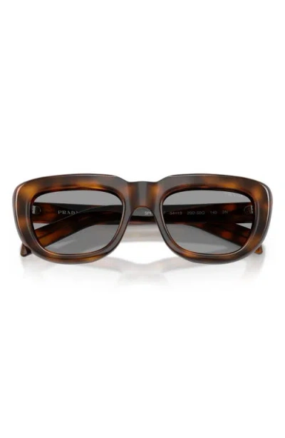 Prada 54mm Rectangular Sunglasses In Brown