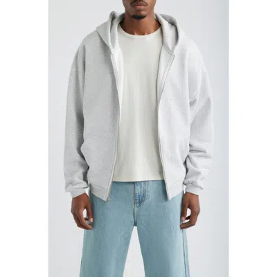 Elwood Zip Rectangle Hoodie In Gray