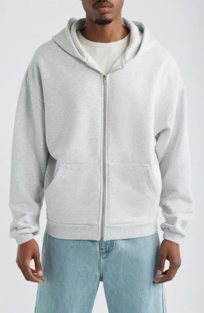 Elwood Zip Rectangle Hoodie In Gray