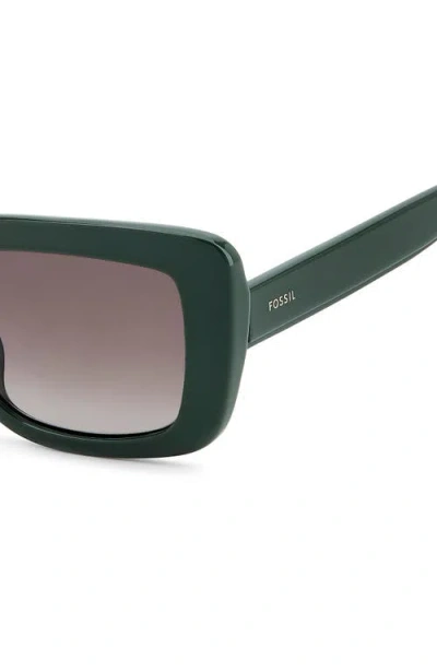 Fossil 52mm Gradient Rectangular Sunglasses In Green