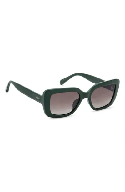 Fossil 52mm Gradient Rectangular Sunglasses In Green