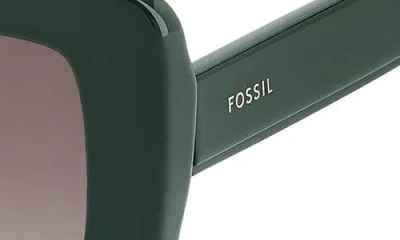 Fossil 52mm Gradient Rectangular Sunglasses In Green