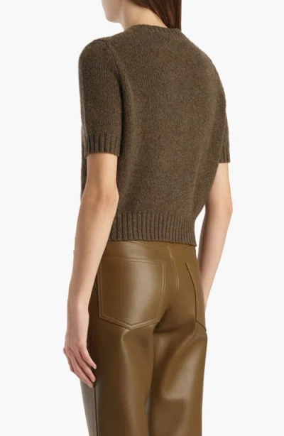 Khaite Womens Artichoke Nora Short-sleeve Knitted Cashmere Cardigan In Brown