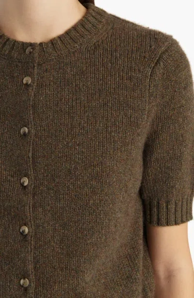 Khaite Womens Artichoke Nora Short-sleeve Knitted Cashmere Cardigan In Brown