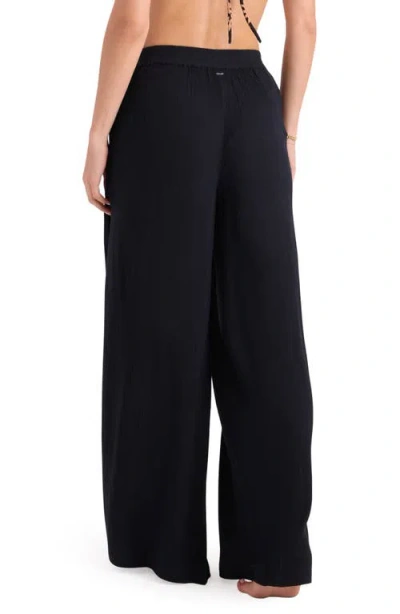 Volcom Stoneshine Junki Wide Leg Cover-up Pants In Black