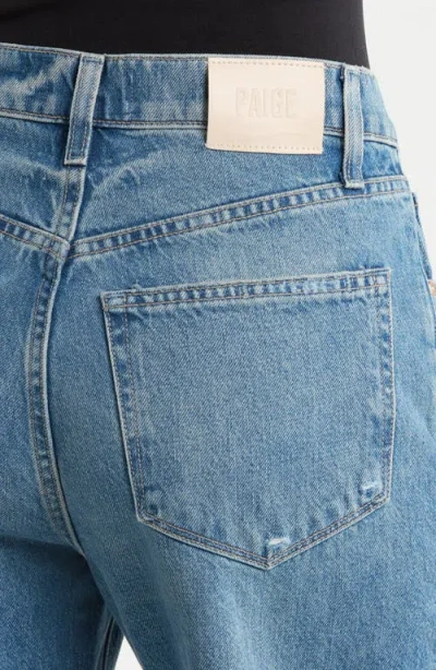 Paige Arellia Skimmer Covered Button Fly Wide Leg Jeans Terazzo Destructed In Blue