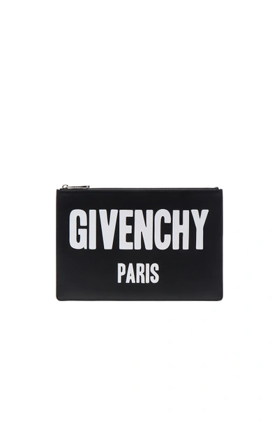 Shop Givenchy Paris Printed Medium Pouch In Black