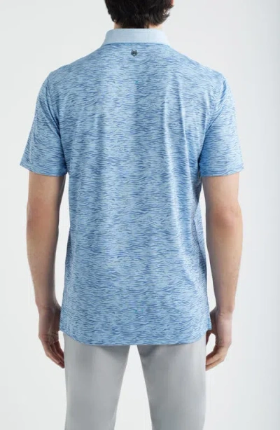 Greyson Deep Water Performance Print Polo In Blue