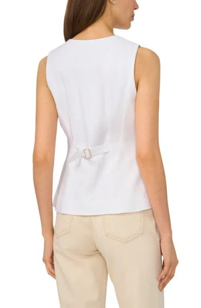 Cece Front Button Fitted Vest In White