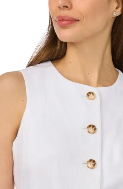 Cece Front Button Fitted Vest In White