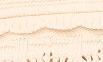 Cece Mixed Pointelle Stitch Cotton Sweater In White