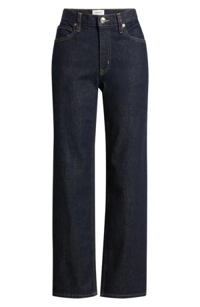 Frame Womens Rinse The Hang Five-pockets Straight-leg Mid-rise Denim Jeans In Blue