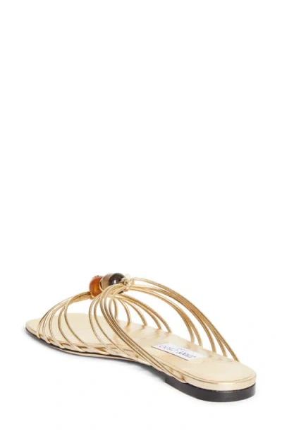 Jimmy Choo Lova Bead-embellished Sandals In Gold