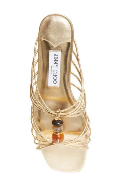 Jimmy Choo Lova Bead-embellished Sandals In Gold