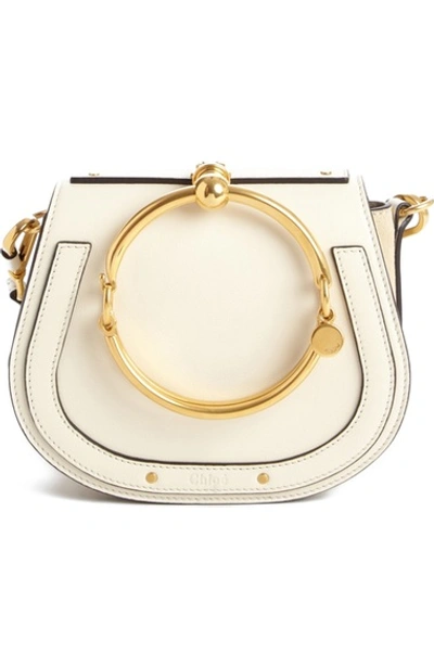Chloé Small Nile Bracelet Leather Crossbody Bag In 00z Off White
