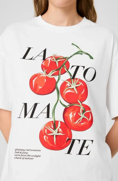 French Connection La Tomate Oversize Cotton Graphic T-shirt In White