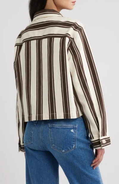 Madewell Stripe Crop Jacket In Multi