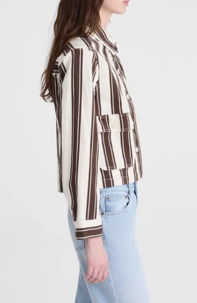 Madewell Stripe Crop Jacket In Multi