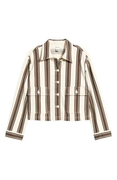 Madewell Stripe Crop Jacket In Multi