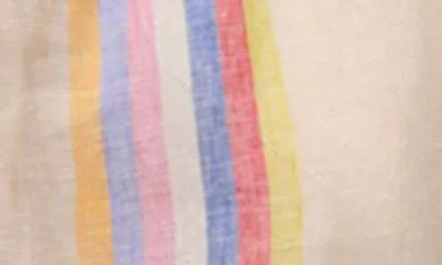 Staud Mateo Placed Stripe Linen Drawstring Pants In Neutral