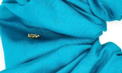 Lele Sadoughi Rommy Moire Oversize Scrunchie In Blue