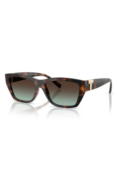 Tiffany & Co . 56mm Rectangular Sunglasses In Brown