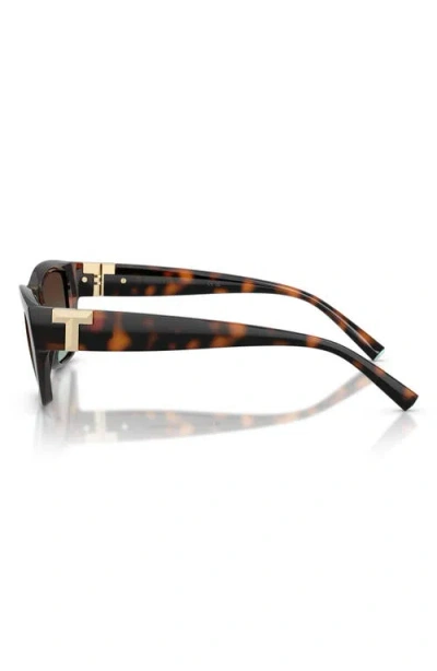 Tiffany & Co . 56mm Rectangular Sunglasses In Brown