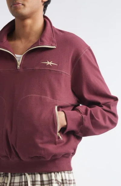 Phipps Bunkhouse Cotton Blend Quarter Zip Pullover In Brown