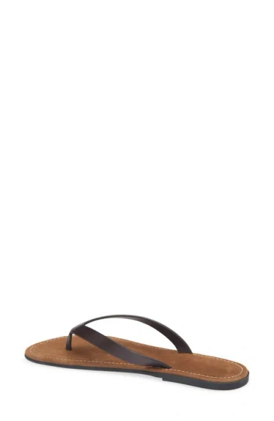 The Row Leather Beach Thong Sandals Flat Sole In Black