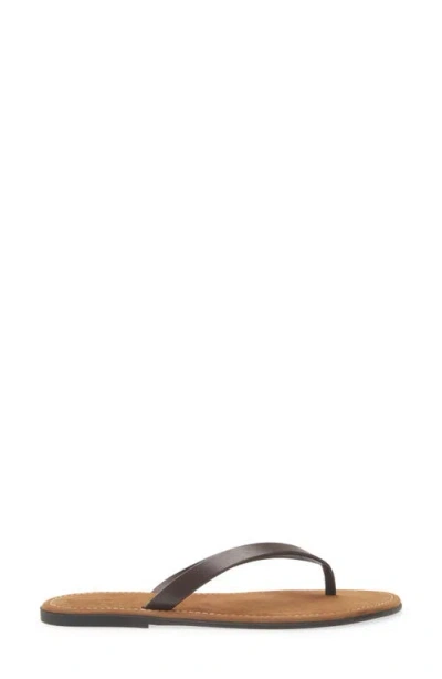 The Row Leather Beach Thong Sandals Flat Sole In Black