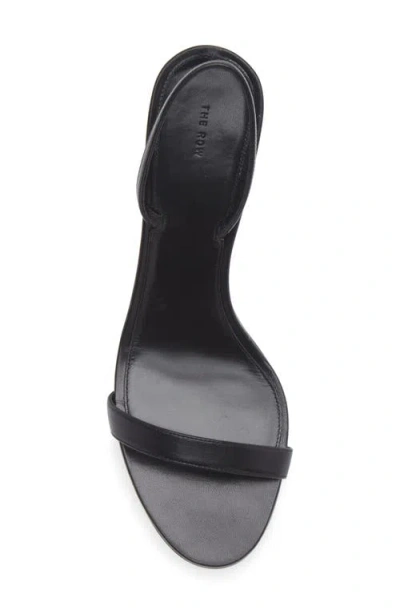 The Row Ella Leather Mules Open Toe Stiletto In Black