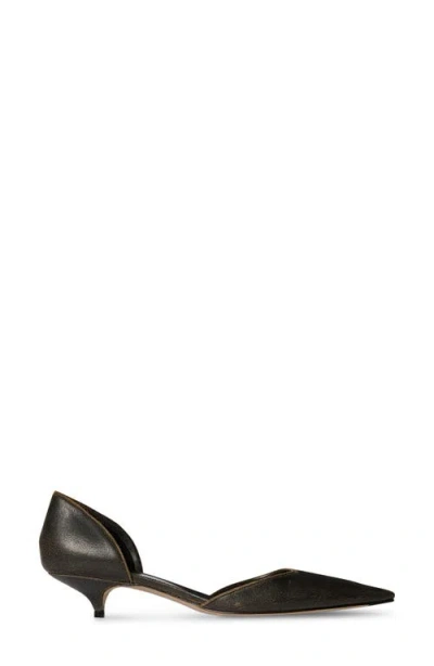 The Row Brown Liisa Kitten Dorsay Pumps In Black