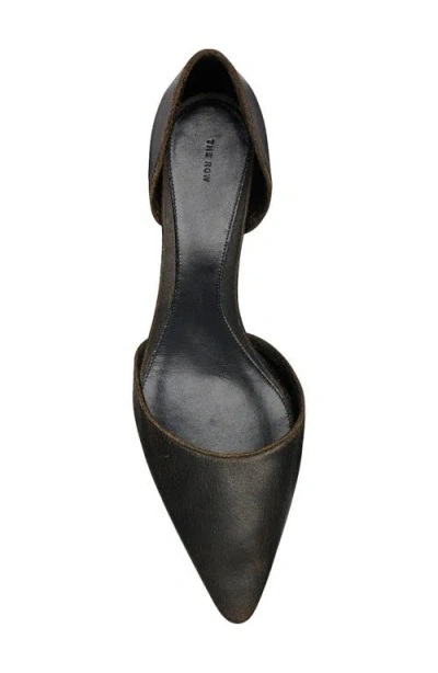 The Row Brown Liisa Kitten Dorsay Pumps In Black
