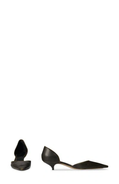 The Row Brown Liisa Kitten Dorsay Pumps In Black