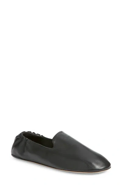 The Row Nappa Leather Casa Ballerinas Elasticated Back In Black
