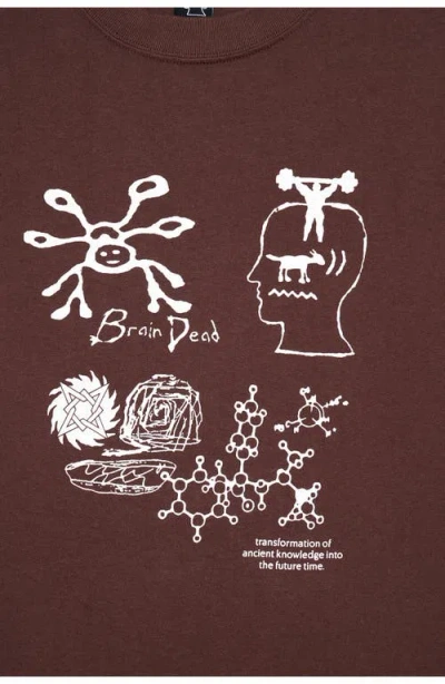 Brain Dead Ancient Knowledge Cotton Graphic T-shirt In Brown