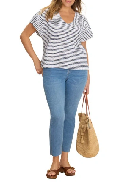 Nic + Zoe Nic+zoe Diamond Stripe Top In Multi