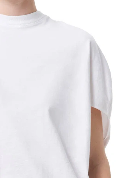 Agolde Souline Ruched Sleeve T-shirt In White