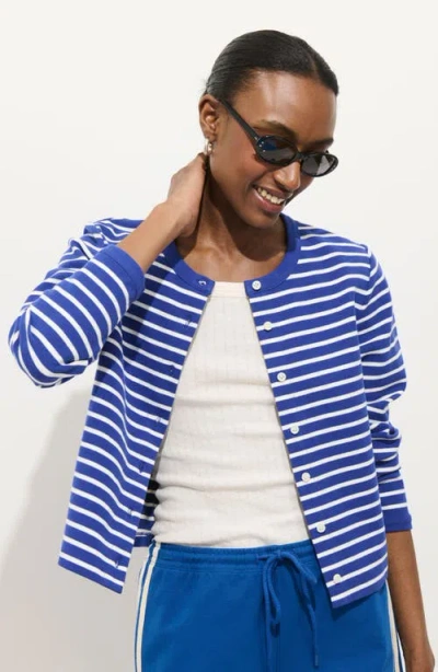 Alex Mill Coco Stripe Crewneck Cardigan In Multi