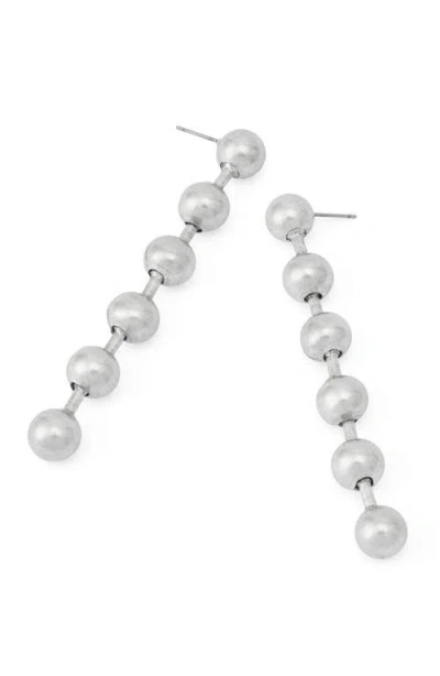 Allsaints Ballchain Linear Earrings In Silver