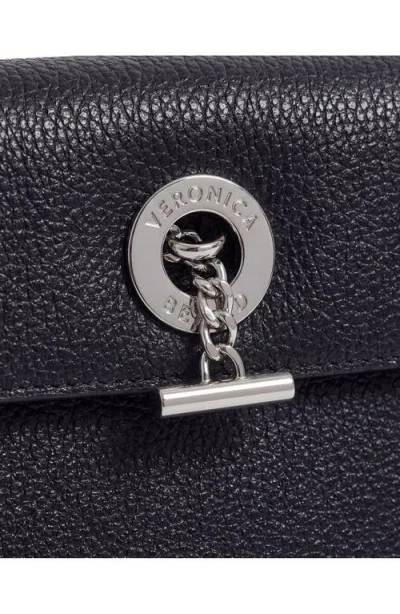 Veronica Beard Anchor Medium Pebbled Leather Clutch In Black