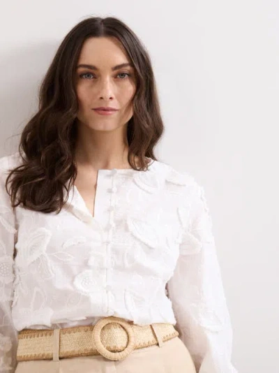 Phase Eight Daisy Texture Blouse In White
