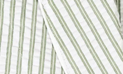 Matouk Matteo Stripe Robe In Green