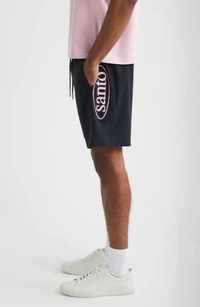 Santo Studio Stadium Tech Drawstring Shorts In Black