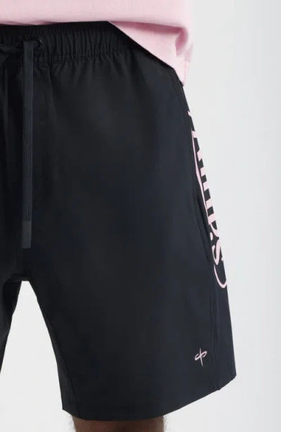 Santo Studio Stadium Tech Drawstring Shorts In Black