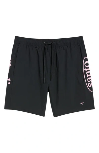 Santo Studio Stadium Tech Drawstring Shorts In Black